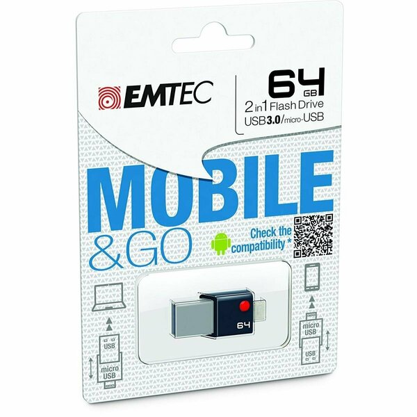 Emtec 64Gb Flash Drive Usb3.0 T203 Otg ECMMD64GT203